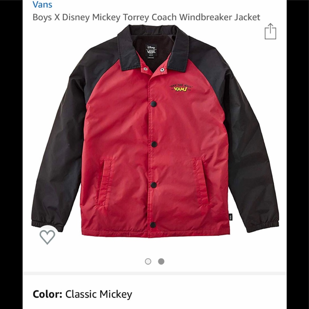 Boys Vans off the Wall Disney jacket New